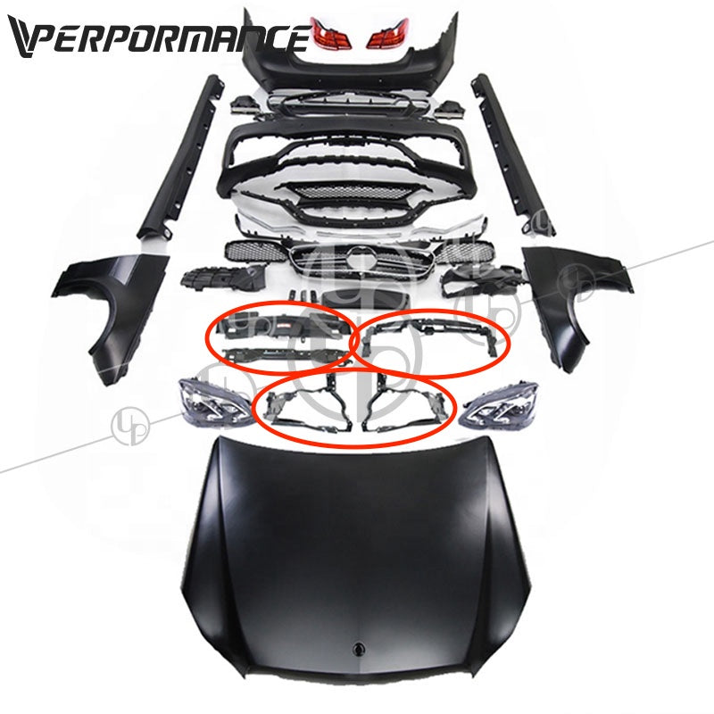 Mercedes W212 E-Class to E63 Full Body Kit Upgrade with Headlights & Taillights (2009–2016)